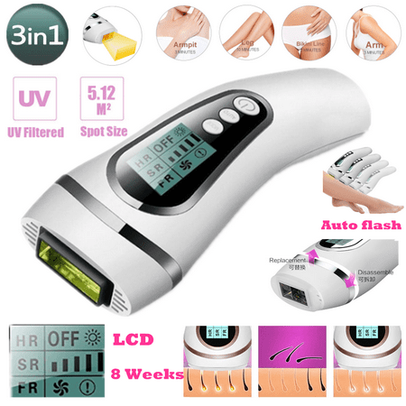 5 Level Laser IPL Home Hair Removal System for Permanent Hair Reduction Face & Body Home Skin Removal Permanent Machine 36W with US Adapter