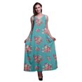 thumbnail image 1 of Bimba Rayon Floral Printed Spaghetti Strap Sleeveless Womenâ€™s Cami Maxi Slip Swing Dress-Medium, 1 of 4