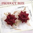 thumbnail image 2 of Wrist Corsage Boutonniere Set, 2Pcs Red Rose and Yellow Ribbon Artificial Corsage Flower Bracelet Prom Party Homecoming Wristband Flowers, 2 of 5