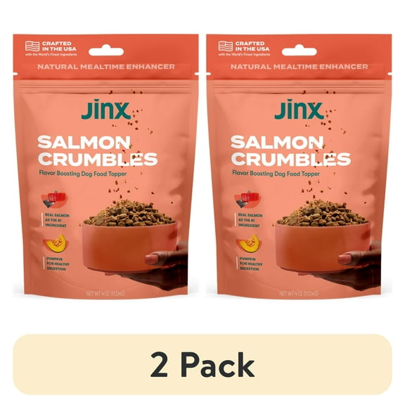 (2 pack) Jinx Crumbles Salmon Recipe Flavor-Boosting Natural Dog Food Topper, 4 oz Bag