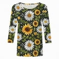 thumbnail image 2 of Towmus Women's Blouses 3/4 Sleeve Summer Tops Crew Neck Womens Trendy Tops Summer Print Shirts Elbow Length Women Tshirts Loose Fit, 2 of 4