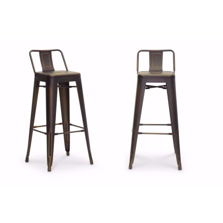UPC 847321022874 product image for French Industrial Modern Bar Stool in Antique Copper (Set of 2) | upcitemdb.com