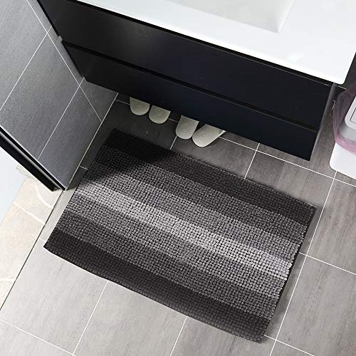 Bathroom Rugs Throw Rug COSY HOMEER Made of 100/% Polyester Extra Soft and Non Slip Bathroom Mats Specialized in Machine Washable and Water Absorbent Shower Mat,28x18 Inch,Black