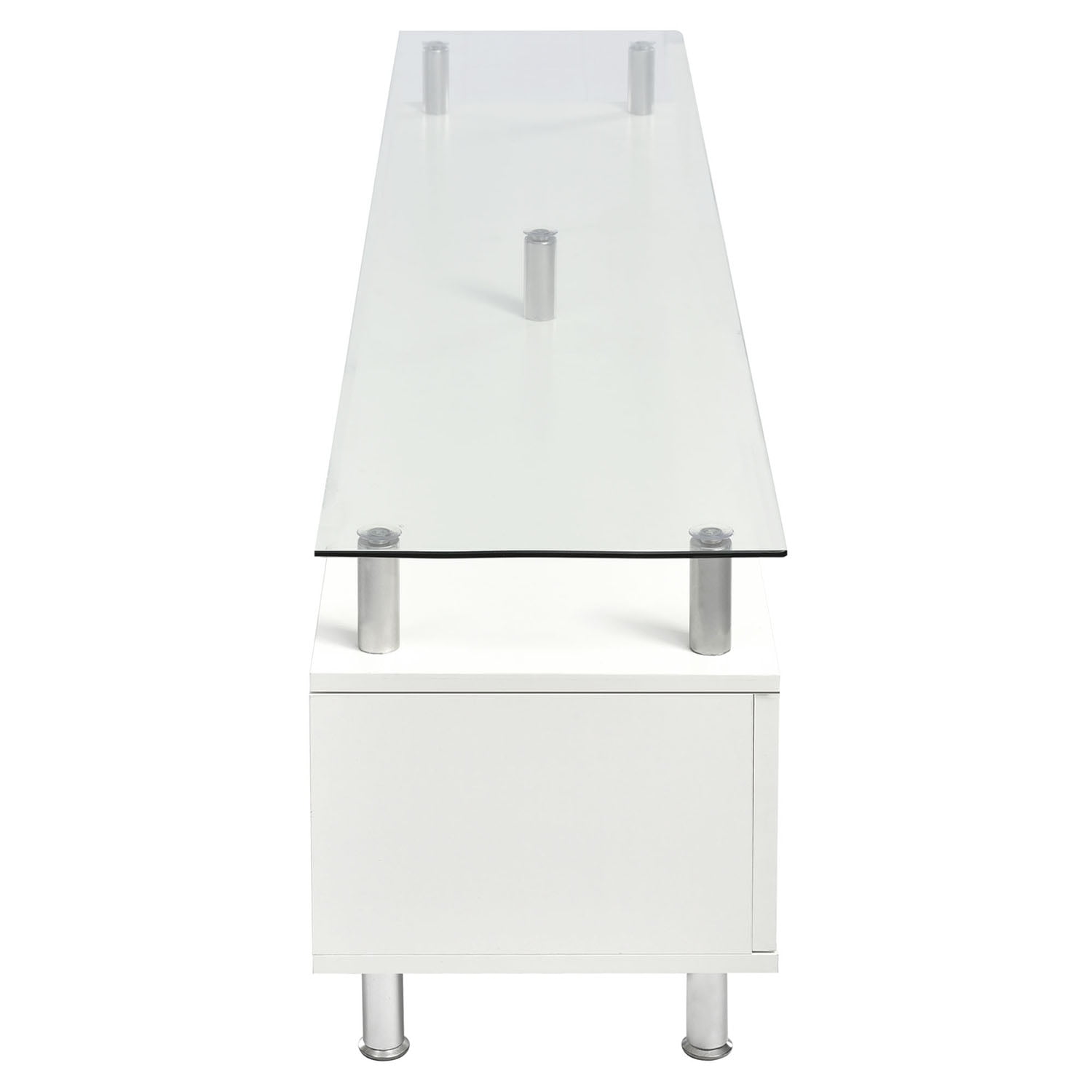 YYAo Modern TV Stand for TVs Up to 70", Gaming LED TV Media Console Table with with Sliding Glass Door for Living Room, White YYAo Modern TV Stand for TVs Up to 70", Gaming LED TV Media Console Table with with Sliding Glass Door for Living Room, White