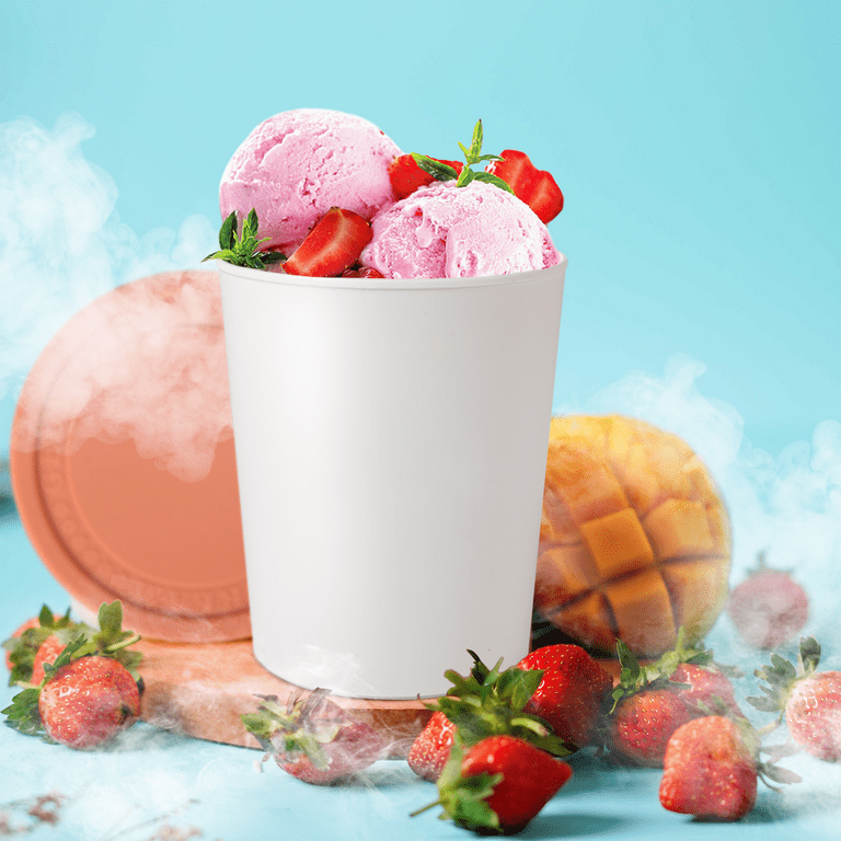 Ice Cream Containers Leak Proof Dessert Cups Reusable Freezer Storage Tubs Cream  Pint Containers Smoothies Milkshakes Pint Cups - AliExpress