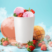 WALL QMER Premium Ice Cream Containers (4 Pack - 8 Ounces Each) Reusable Freezer Storage Tubs with Lids for Ice Cream, Sorbet and Gelato! 4 Colors