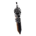 thumbnail image 1 of kusrkot Black Alloy Wrap Hexagon Pointed Cut Gemstone Crystal Yellow, 1 of 6