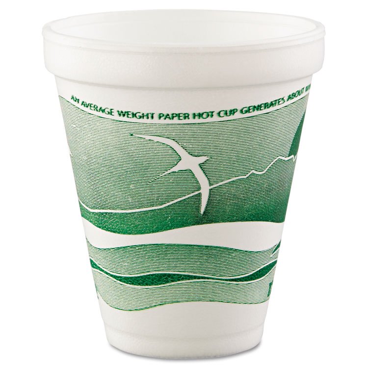 Horizon Hot/cold Foam Drinking Cups, 12oz, Green/white, 25/bag, 40 Bags