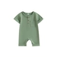 thumbnail image 1 of Faithtur Bébé Garçons Filles Combinaison, Bouton Manches Courtes vers le Bas Col Rond Couleur Unie, 1 of 9