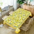 thumbnail image 3 of SUNOLIFE Summer Lemon Tablecloth Rectangular Tropical Yellow Fruit Table Cloth Cover 60x120 Inch, 3 of 4
