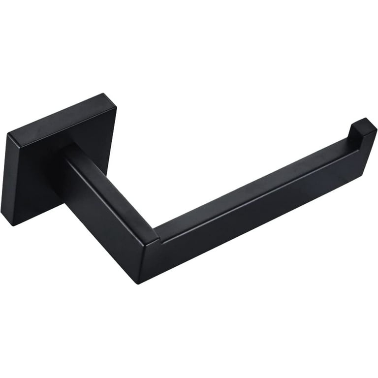 FORIOUS Black Toilet Paper Holder Wall Mount, Matte Black Bathroom Toilet  Paper Holder for SUS 304 Stainless Steel, Double Post Pivoting Toilet Paper