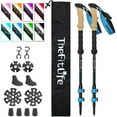 thumbnail image 1 of TheFitLife Carbon Fiber Trekking Poles – Collapsible and Telescopic Walking Sticks with Natural Cork Handle and Extended EVA Grips, Ultralight Nordic Hiking Poles for Backpacking Camping, 1 of 6