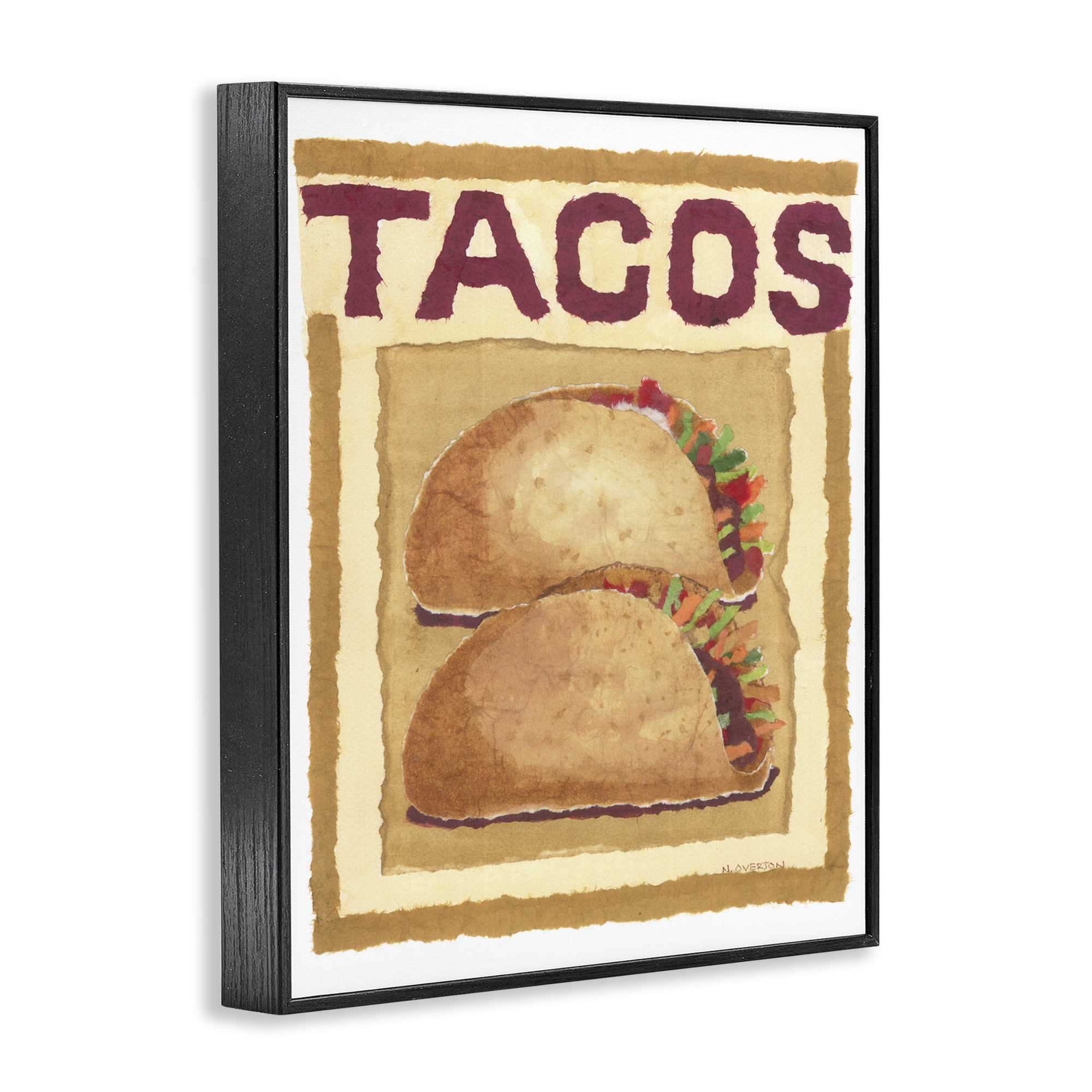 Stupell Industries Traditional Tacos Duo Food & Beverage Painting Black Framed Art Print Wall Art, 16 x 20