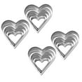 thumbnail image 1 of Oleegame 2PC Cookie Mold Cute Cake Tools Heart Shape Cutters Stainless Steel Plastic Cookie Cutter Set Silver, 1 of 7