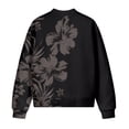 thumbnail image 5 of COEQINE Women's Bomber Jacket Full Zip Loose Fit Blazer Jackets Long Sleeve Cropped Motorcycle Coat Streetwear with Pockets, 2025 Fall Winter Outfits, Medium, Tropical Hibiscus Floral, 5 of 7