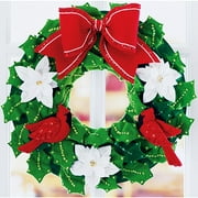 Holly Wreath Felt Applique Kit, 14.75" Diameter