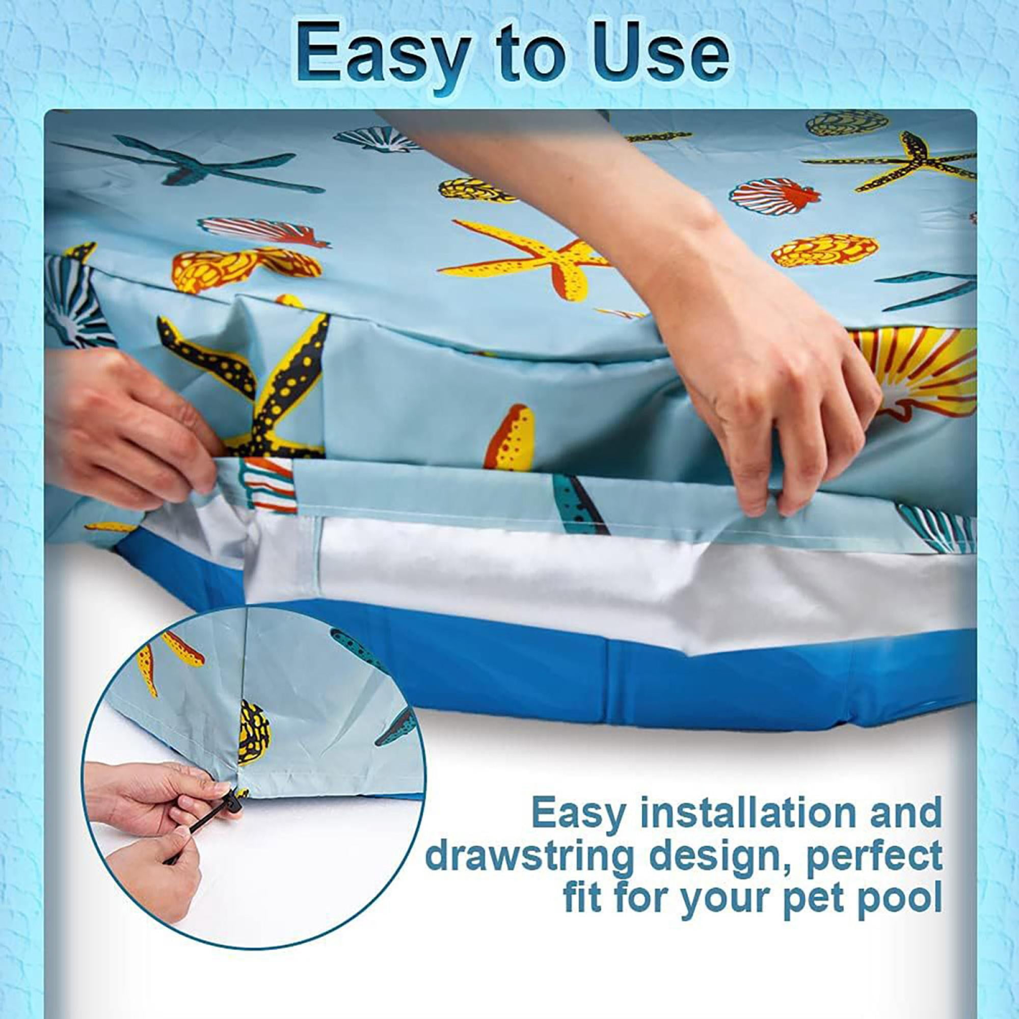 Pool Cover for Above Ground Pools – Waterproof, UV Protection (98% Blocking), Foldable, Easy Install with Elastic Cords