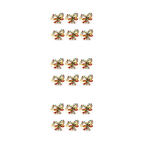 Monstrate Servilletas de cena de Navidad Tejido de cuerno de reno Decoraciones multipropósito Ajuste de la Toallas de papel Adorno bastón dorado caña de oro 3piezas Monstrate CBP252711