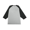 thumbnail image 6 of Men's Long Sleeve Round Neck Contrast Color Raglan Three Quarter Sleeve T-Shirt Top for Spring Fall Weekend Outfit,Gray,L, 6 of 8