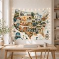 thumbnail image 5 of United States Travel Map with Camper Vans, Nostalgic Vintage Style for Travel Lovers, Road Trip Wall Decor Housewarming Gift, Tapestry Wall Hanging for Classroom and Dorm, 5 of 7