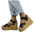 thumbnail image 5 of Mostsola Womens Platform Sandals Wedges Heels Open Toe Summer Slingback Sandals Beach Shoes, 5 of 8