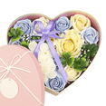 thumbnail image 1 of sweethay Caja de regalo DIY con forma de corazón, caja de regalo de flores, organizador de decoración de papel, caja de regalo de flores para Kits de decoración para fiestas Azul, 1 of 6