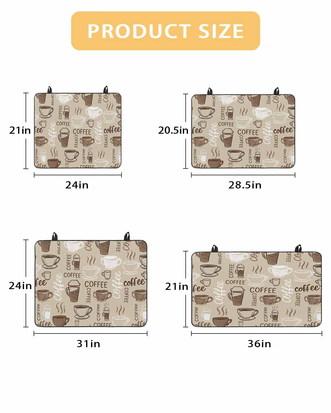 Large Induction Cooktop Protector Mat Coffee Stove Top Covers for Electric Stove, Beige Farmhouse Retro Beans Latte Tea Cup Funny Decorative Stove Burner Cover Mats, Glass Top Stove Cover
