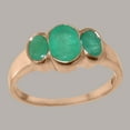 thumbnail image 2 of LBG British Made 9k Rose Gold ring with Natural Emerald Womens Engagement Ring - 33 size options - Size 11, 2 of 6