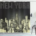 thumbnail image 1 of Ambesonne Retro Shower Curtain, Grunge Empire State NYC, 69"Wx75"L, Grey Yellow, 1 of 3