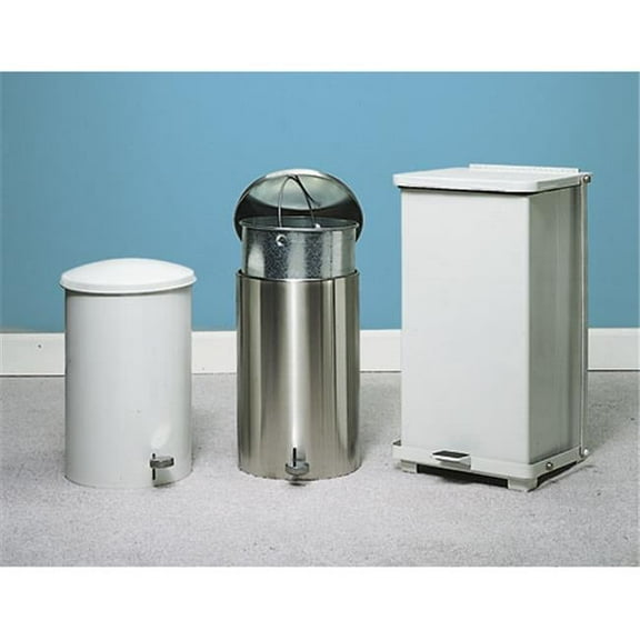 Wastebasket W/ Foot Pedal 12 Gl white