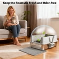 thumbnail image 3 of Stainless Steel Cat Litter Box With Lid  2 Pack Xl Metal Mat & Scoop Odor-free/anti-leakage Non-stick High-sided For Multiple Big Cats(xl/grey), 3 of 7