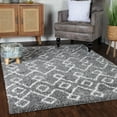 thumbnail image 1 of Diamond Loop Plush Polypropylene Indoor Shag Area Rug - 4' x 6’, Cream-Black, 1 of 10