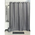 thumbnail image 4 of Evideco Extra Long Shower Curtain Polyester Hook Less Cubic 79"L x 71"W Gray, 4 of 5