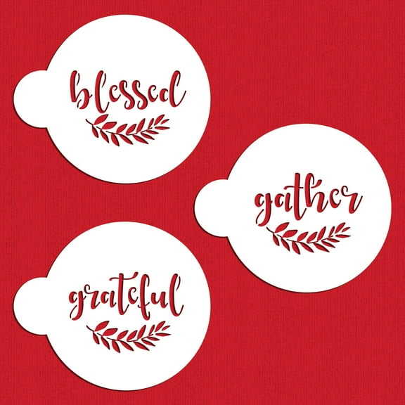 Grateful, Blessed And Gather Cookie Stencil C993 by Designer Stencils