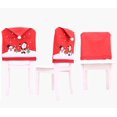 thumbnail image 4 of 4pcs Santa Clause Red Hat Cap Chair Seats Cover Christmas Dinner Table Party Decor, 4 of 7
