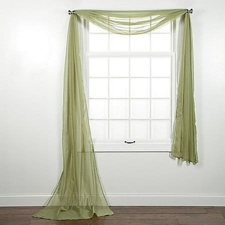 Scarf Valance Green 1 PC SOLID SAGE GREEN SCARF VALANCE SOFT SHEER VOILE WINDOW PANEL CURTAIN 216