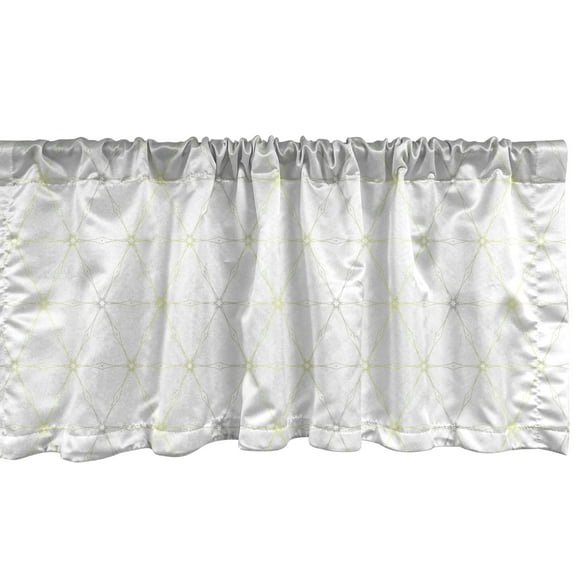 Ambesonne Abstract Valance Pack of 2, Diamond Shaped Pattern, 54"X12", Pale Taupe Pastel Yellow