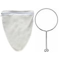 thumbnail image 2 of Vacemry Strainer Bag, Removable Fine Mesh Filter Bag With Steel Ring And Handle For Kitchen Cooking Brewing, Reusable For Tea Coffee Milk Soy Milk, Home Use Strainer, 2 of 5