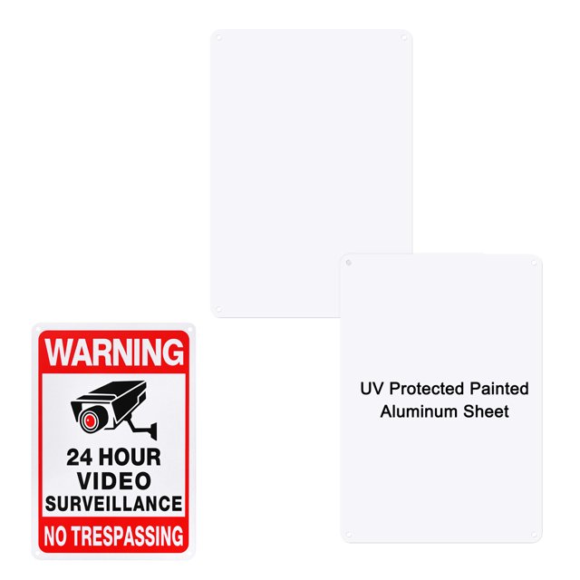 Uxcell 2-Pack Letreros de Metal en Blanco Blancos 7x10 Pulgadas Hoja de Aluminio Pintado Letreros en Blanco para Manualidades/Jardín/Exteriores Grosor 0.03 Pulgadas