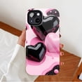thumbnail image 2 of Heart - shaped Glossy iPhone Case for Couples Valentine’s Day Gift, Compatible with iPhone 11/12/13/14/15/16 (Pro Max/Plus) – Shiny Black Pink Love Heart Design, 2 of 9