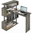 thumbnail image 5 of HomeStock Timeless Trends L-Shape Computer Desk with Shelves, Modern Corner Desk with Storage for Home Office, Large Gaming Workstation, Sturdy Writing Table-Finish:French Oak/Black,Tier:5 Tier, 5 of 10