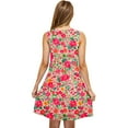 thumbnail image 3 of Summer Floral Print Sleeveless Dress for Women Scoop Neck A-Line Casual Tank Dresses Beach Vacation Sundress, 3 of 4