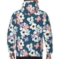 thumbnail image 7 of Kdxio Flowers Print Mens Casual Hooded Collar Drawstring Hoodies Pullover Sweatshirts Casual Long Sleeve Shirts-Medium, 7 of 7