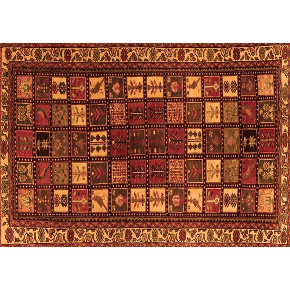 Ahgly Company Indoor Rectangle Persian Orange Traditional Area Rugs, 5' x 7'