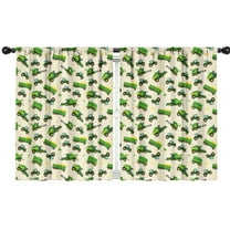 Blackout Kids Curtains,Cartoon Tractors Green Beige Pattern Childrens Insulated Curtains Set Of 2,Bedroom Essentials,Toddler Room Decor 42"x54"