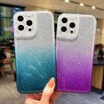 thumbnail image 5 of TECH CIRCLE for iPhone 12, 3 Layer Shockproof Protection Bumper Cover Lens Protection Color Gradient Glitter Glitter Bling Case for iPhone 12, Gradient Purple, 5 of 7