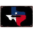 thumbnail image 1 of Letrero de hojalata retro divertido con diseño de bandera de Texas Come and Take It, decoración de pared para exteriores (12 x 16 pulgadas), 1 of 4