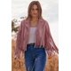thumbnail image 5 of Campera PRETTYGARDEN para Mujer de Gamuza Sintética con Flecos Rosa Oscuro Talle M, 5 of 9