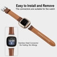 thumbnail image 4 of Correa de piel Maledan compatible con Fitbit Sense/Versa 3, color marrón, 4 of 7