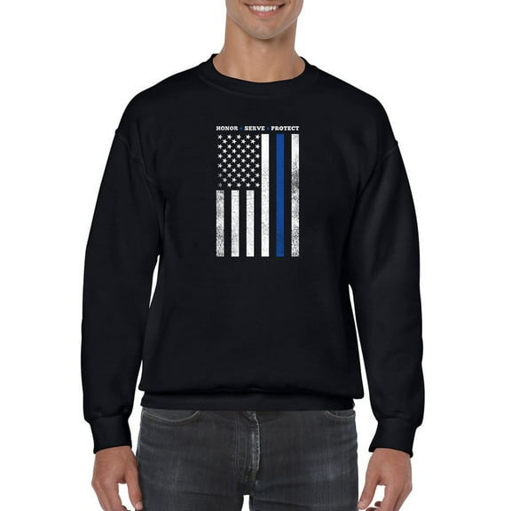 Honor Serve Protect Slogan Sweatshirt Men -GoatDeals Designs, Male 3X-Large